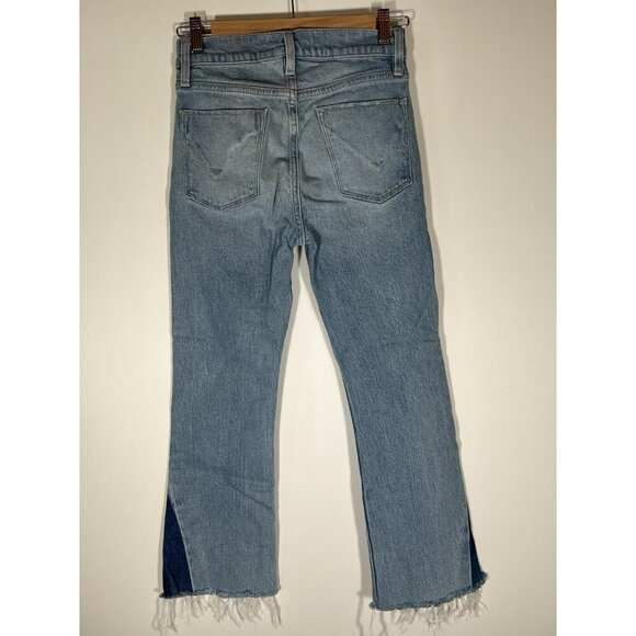 Hudson Barbara bootcut cropped fringe jeans in Ivy sz 26 stretch colorblock high - Picture 2 of 9